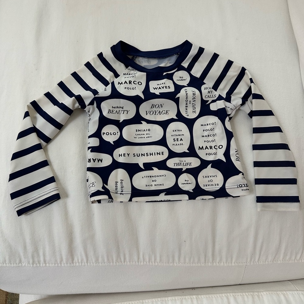 Kate Spade Navy and White Rash Guard
